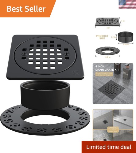 Matte black drain - 4”,